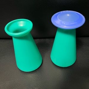 Vintage Tupperware Salt & Pepper Shaker, 1 Lid Missing